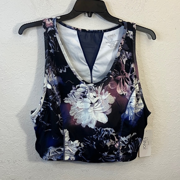 Jones New York Other - Jones New York Floral V-Neck active Bra - Black and Purple